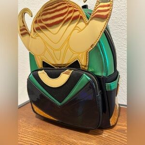 NWT Disney Loungefly Marvel Loki Gold and Green Mini Backpack